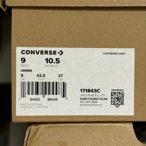 CONVERSE X TODD SNYDER JACK PURCELL OX 171843C MEN'S 9 EGRET GUM - Picture 7 of 7